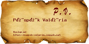 Püspök Valéria névjegykártya