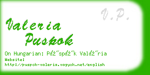 valeria puspok business card